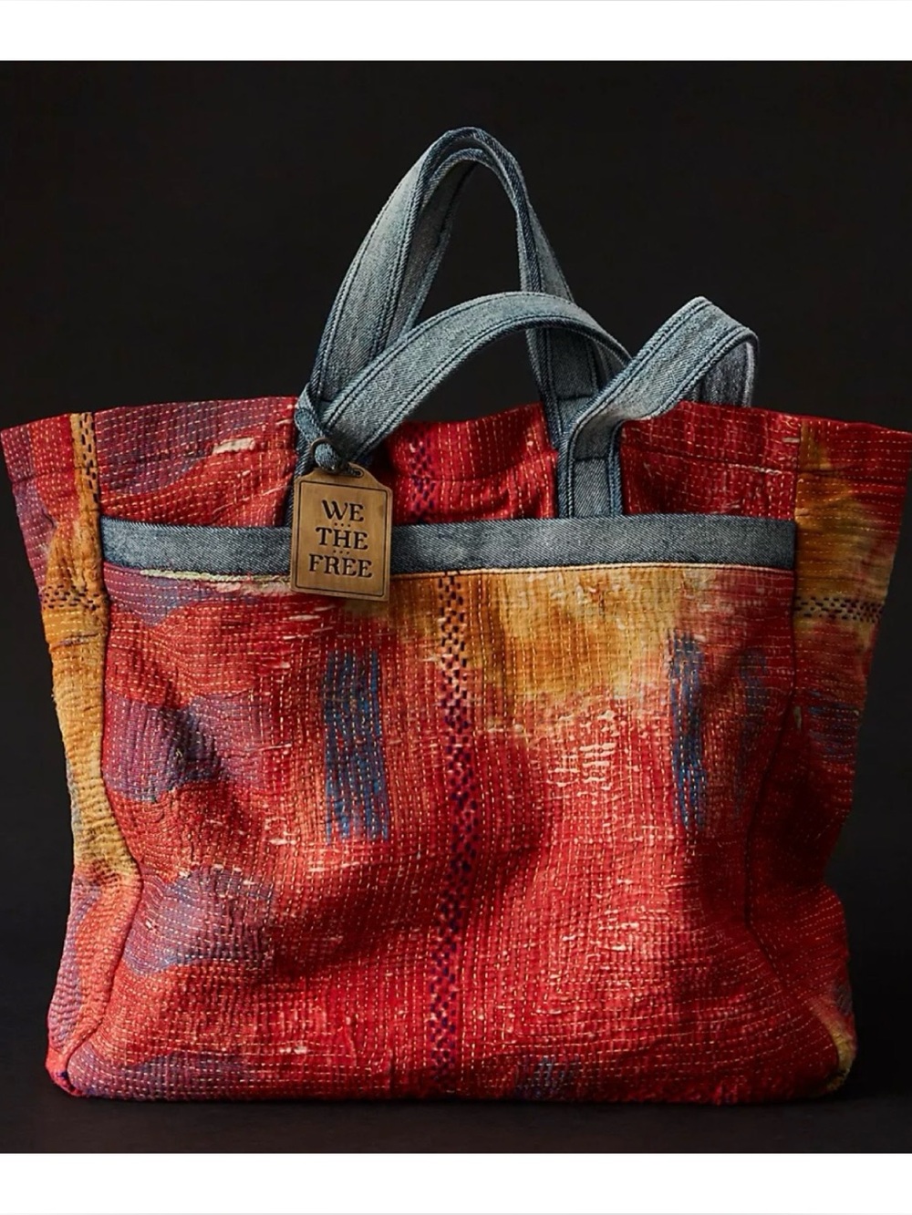 NWOT WTF Sashiko Tote In Warm Combo